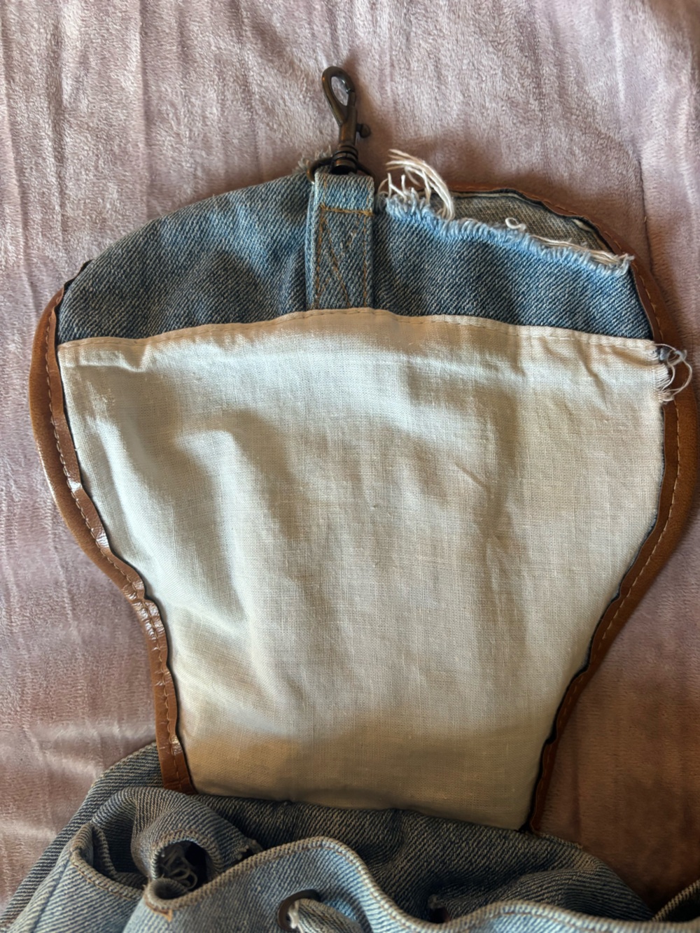 Rare Vintage Disney Winnie the Pooh Denim Backpack - Picture 3 of 9